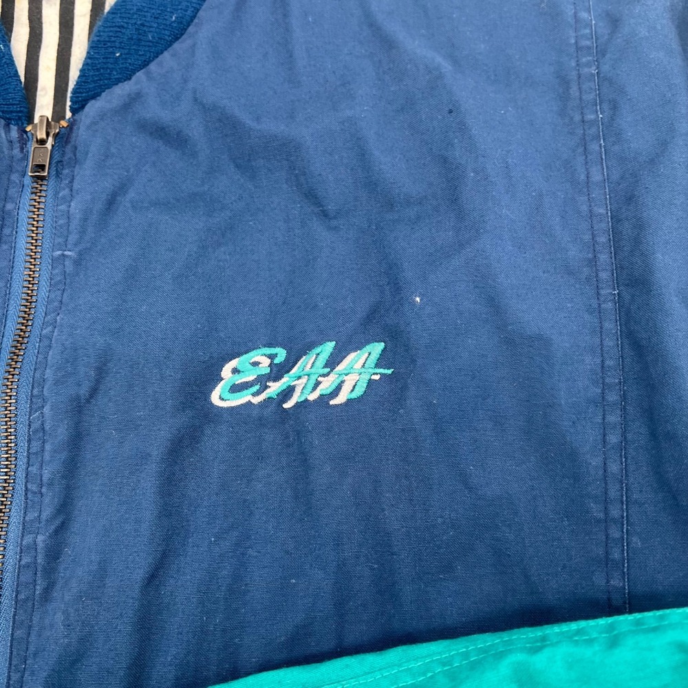 Norman Todd Classic Mens XXL Bomber Jacket EAA‎ Navy Teal Color Block Zip Up - Picture 6 of 9